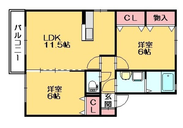 門松駅 徒歩14分 2階の物件間取画像